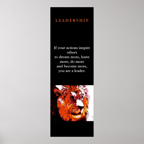 Unique Motivational Leadership Pop Art Lion Poster