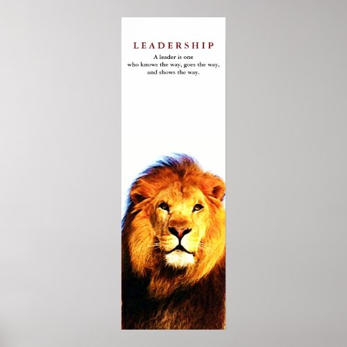 Unique Motivational Leadership Quote Lion Poster
