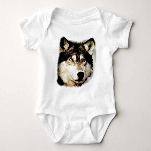 Unique Motivational Wolf Baby Bodysuit (Front)