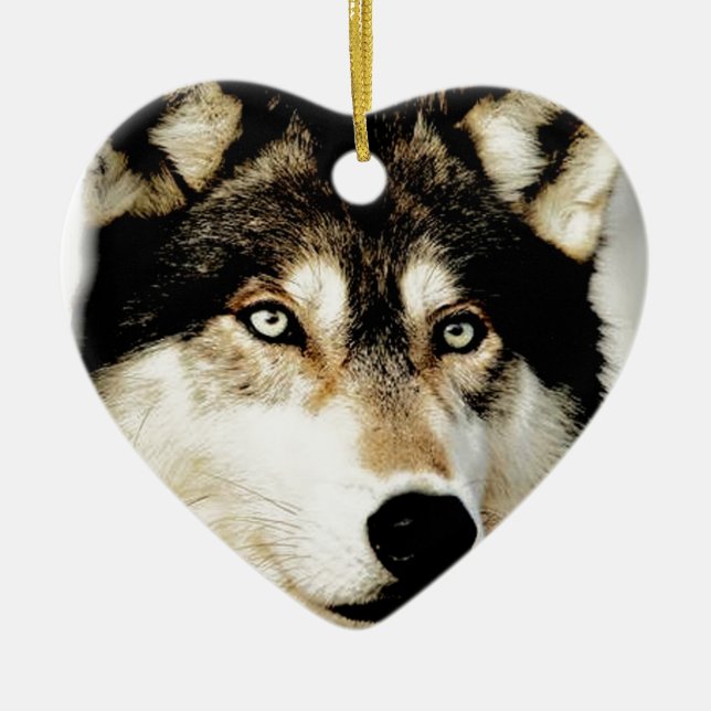 Unique Motivational Wolf Ceramic Ornament (Front)