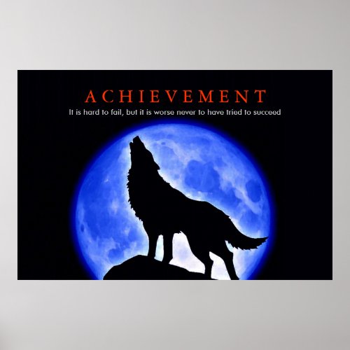 Unique Motivational Wolf Howling Poster Print