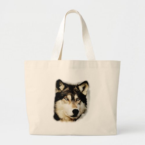 Unique Motivational Wolf Large Tote Bag