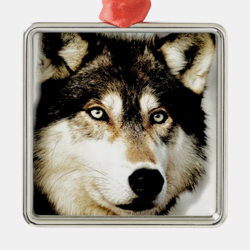 Unique Motivational Wolf Metal Ornament
