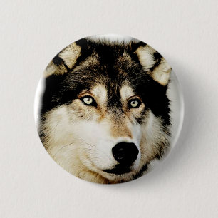 Unique Motivational Wolf Pinback Button