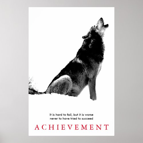 Unique Motivational Wolf Poster