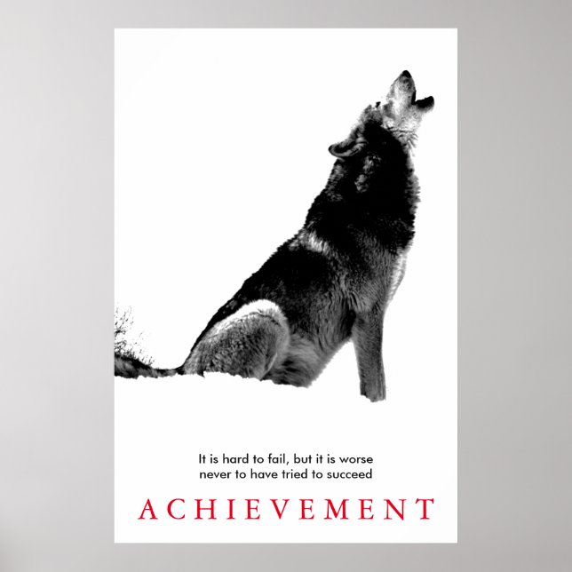 Unique Motivational Wolf Poster (Front)