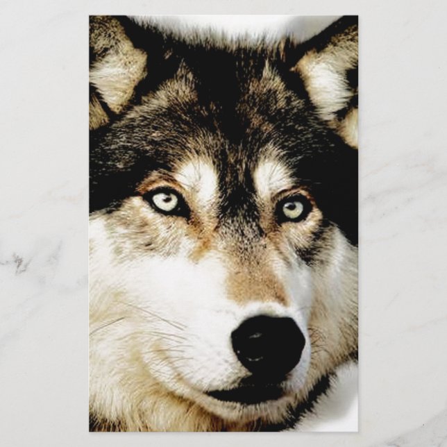 Unique Motivational Wolf Stationery (Front)