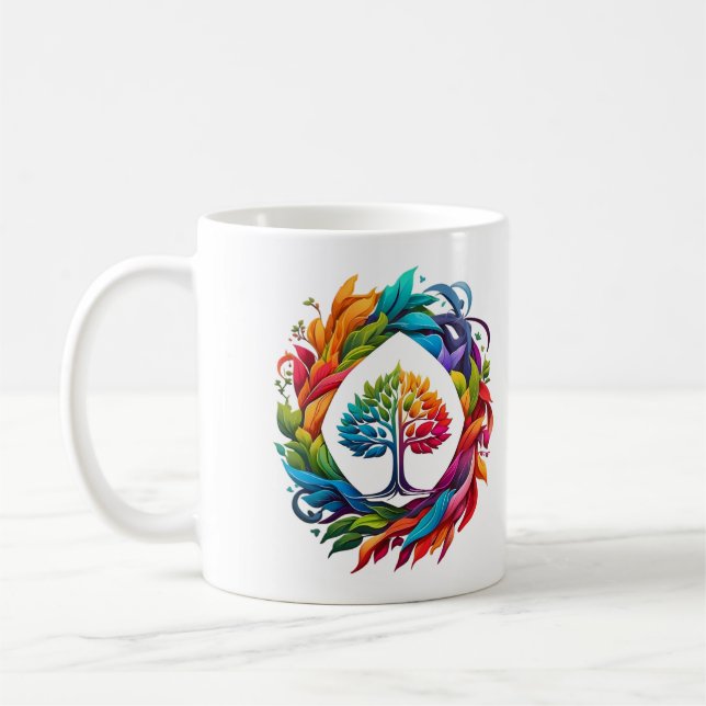 Unique Multicolor Nature Coffee Mug (Left)