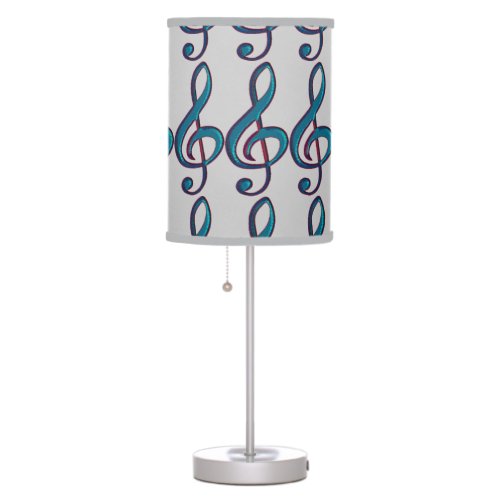 unique musical note G clefs pattern Table Lamp
