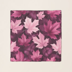 Unique Muted Burgundy Maple Leaf Chiffon Scarf