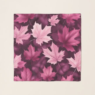 Unique Muted Burgundy Maple Leaf Chiffon Scarf