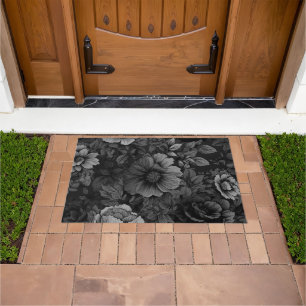 Unique Muted Colors Vintage Floral Print Doormat