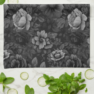 Unique Muted Colors Vintage Floral Print Kitchen Towel