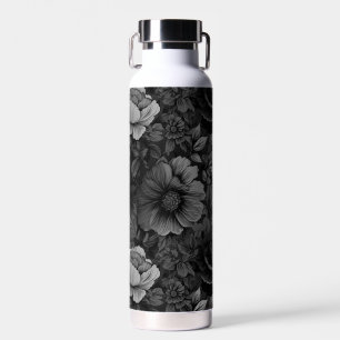 Unique Muted Colors Vintage Floral Print Water Bottle