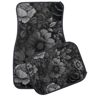 Unique Muted  Vintage Floral Print Car Floor Mat