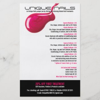 Unique Nails Salon Flyer by lifethroughalens at Zazzle