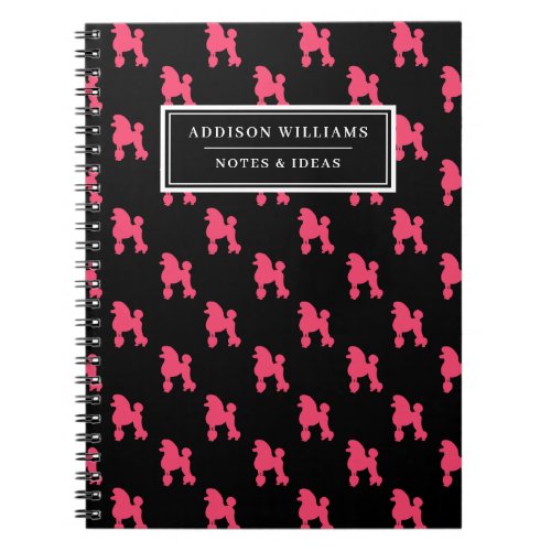 Unique Name Girly Pink Poodle Dog Pattern Notebook
