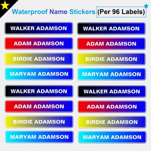 Unique Name Labels (Waterproof Stickers for kids) (belongings stay organized and easily identifiable )