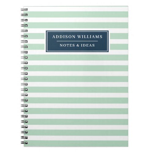 Unique Name Mint Green White Dots Custom Notebook