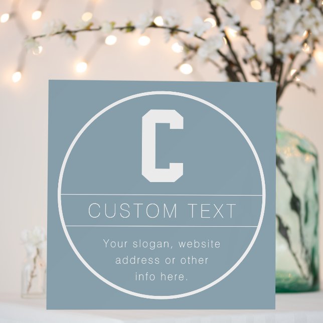 Unique Name & Monogram Template | Dusty Blue Foam Board (In Situ (Wedding))