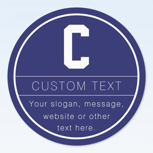 Unique Name & Monogram Template | Navy Blue Labels (Creator Uploaded)