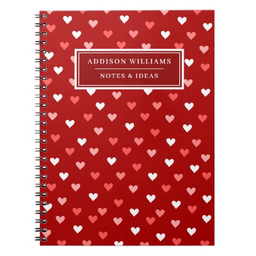 Unique Name Valentines Day Heart Pattern Notebook