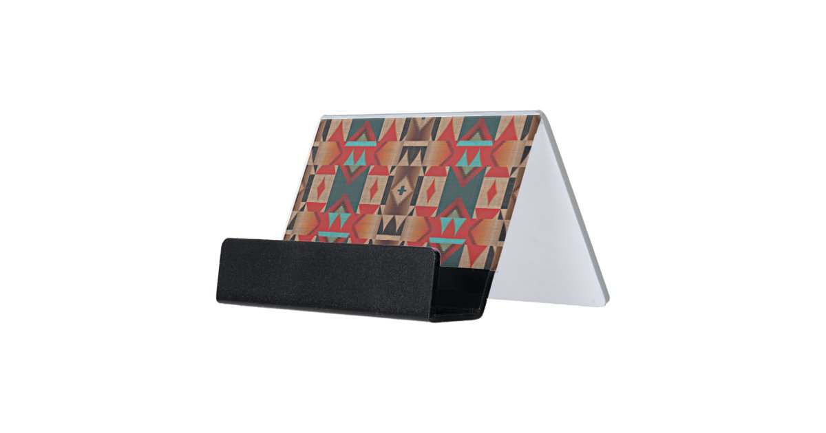 Unique Native American Indian Tribe Mosaic Pattern Desk Business Unique Native American Indian Tribe Mosaic Pattern Desk Business Card Holder Zazzle Com