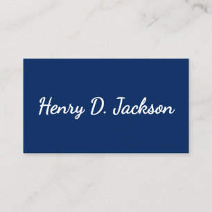 Unique Navy Blue Classical Handwriting Plain Enclosure Card