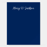 Unique Navy Blue Classical Handwriting Plain