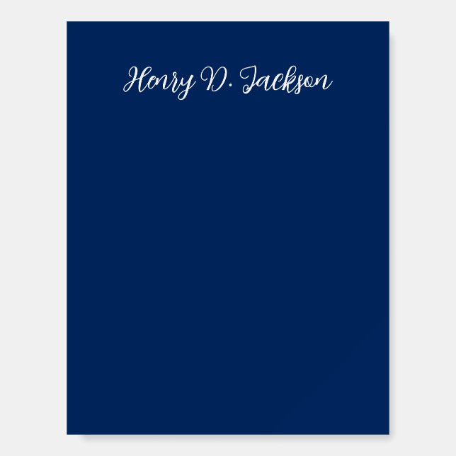 Unique Navy Blue Classical Handwriting Plain Foam Board (Front)