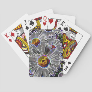 Unique Neon Daisies Poker Cards
