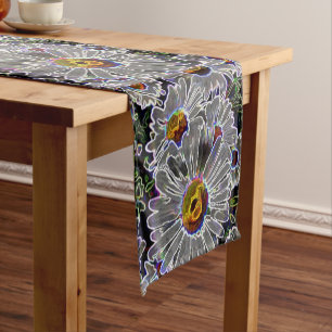Unique Neon Daisies Short Table Runner