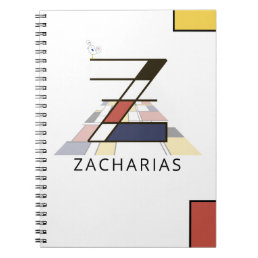 Unique Neoplasticism Style Monogram. Letter Z Notebook