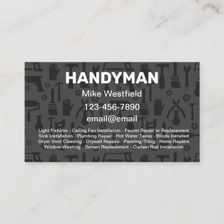 Unique New Handyman Business Card Template Zazzle
