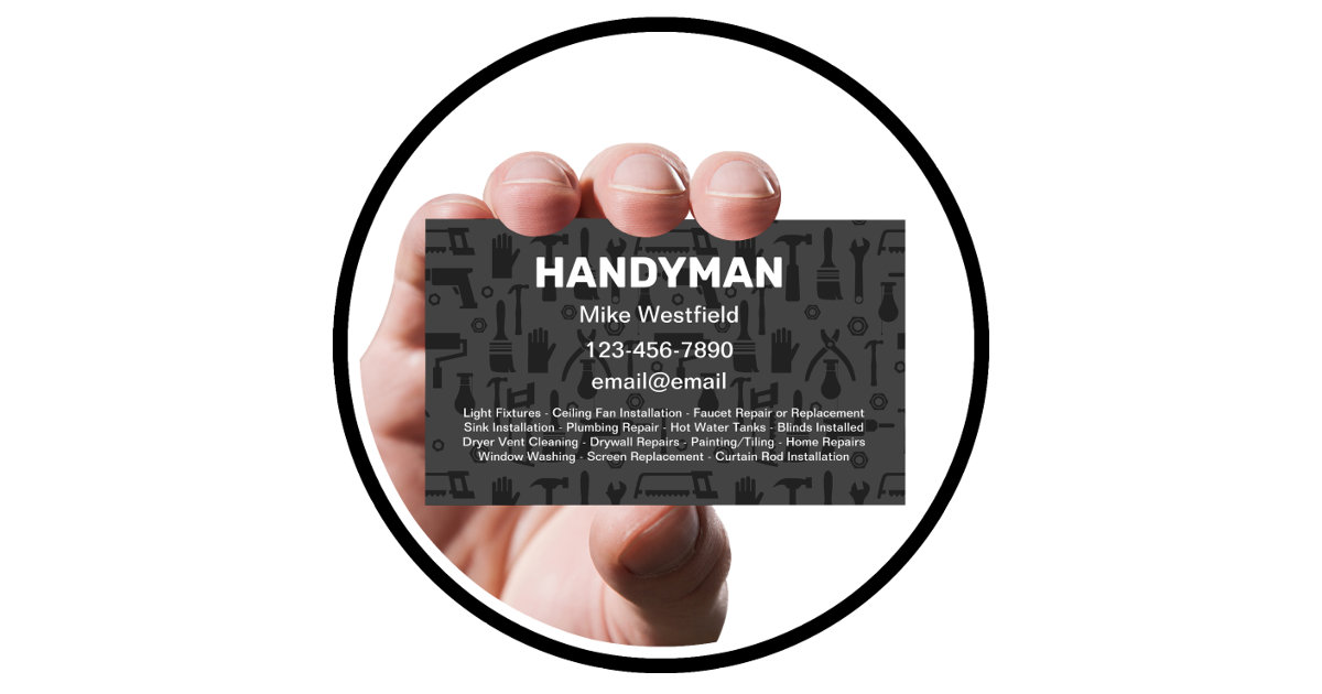 Modern Handyman Business Card Magnets