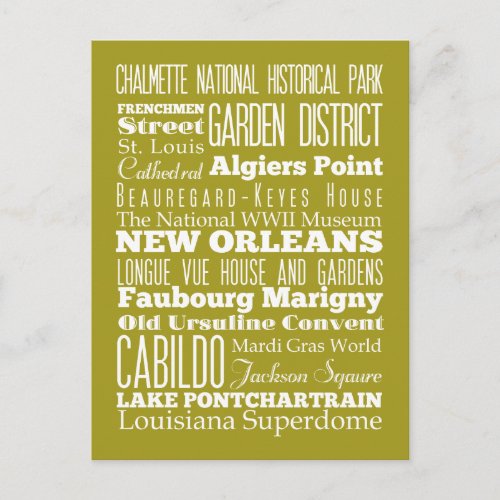 Unique New Orleans Louisiana Gift Idea Postcard