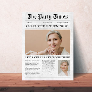Unique newspaper 80th Birthday Photo welcome Foam Board