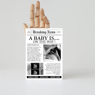 Unique newspaper baby shower invitation