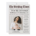 Unique Newspaper Birthday Party Invitation