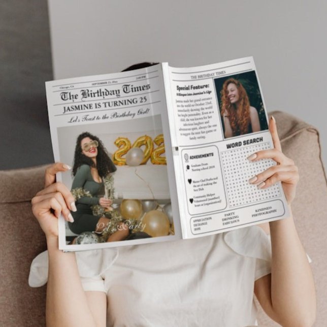 Unique Newspaper Birthday Program Infographic (Creator Uploaded)