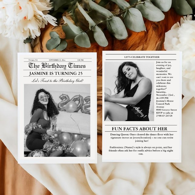 Unique Newspaper Birthday Program Infographic (Creator Uploaded)