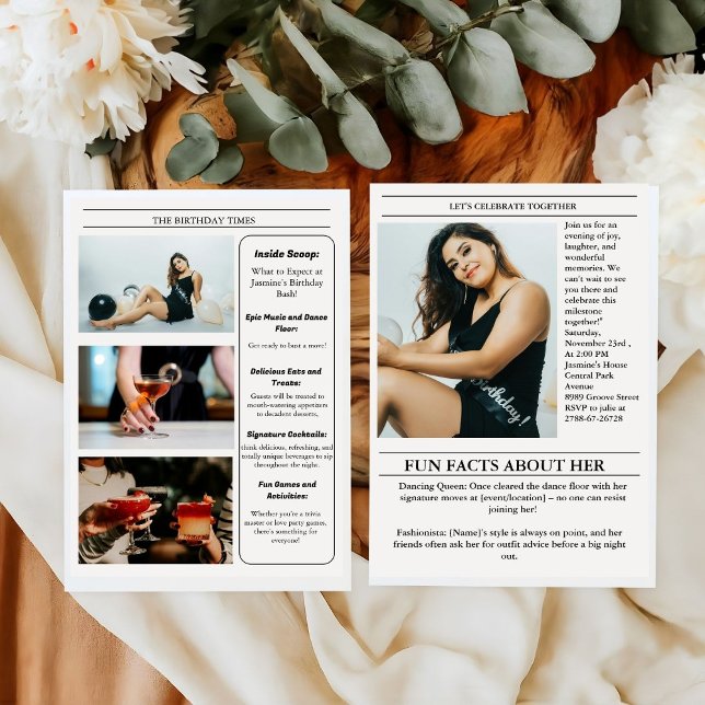 Unique Newspaper Birthday Program Infographic (Creator Uploaded)