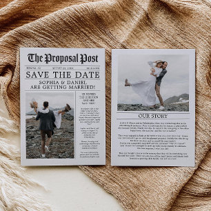 Unique Newspaper Fun Classic Save The Date