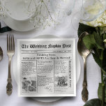 Unique Newspaper Fun Facts Photos Wedding Napkins
