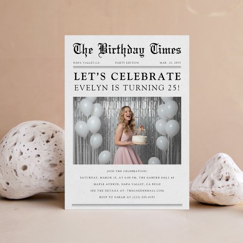 Unique Newspaper Photo 25th Birthday Celebration