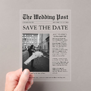 Unique Newspaper Photo Save the Date