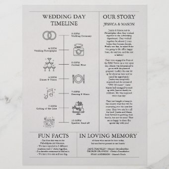 Unique Newspaper Timeline and Wedding Programs Flyer | Zazzle