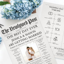 Unique Newspaper Timeline and Wedding Programs Flyer