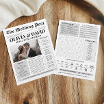 Unique Newspaper Wedding Program Timeline<br><div class="desc">Add a touch of vintage charm to your special day with this unique newspaper-style wedding program. Featuring a classic layout with headlines, subheadings, and columns, this program is both informative and visually appealing. Customize the design with your names, wedding date, and personal details to create a keepsake that your guests...</div>