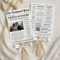 Unique Newspaper Wedding Program Timeline